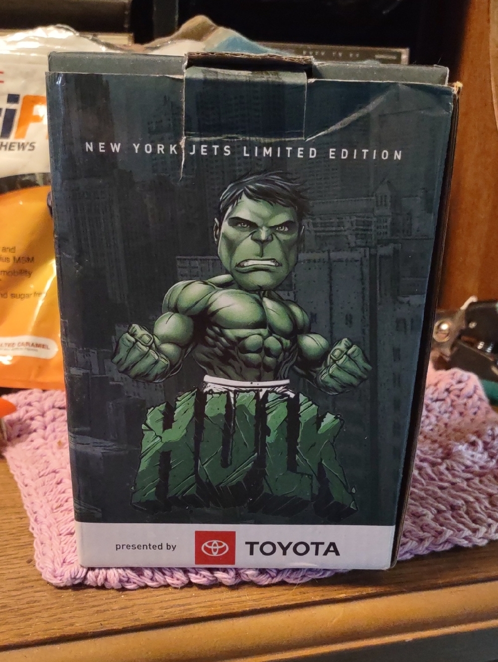 Marvel New York Jets Limited Edition Hulk Bobblehead Presented By Toyota